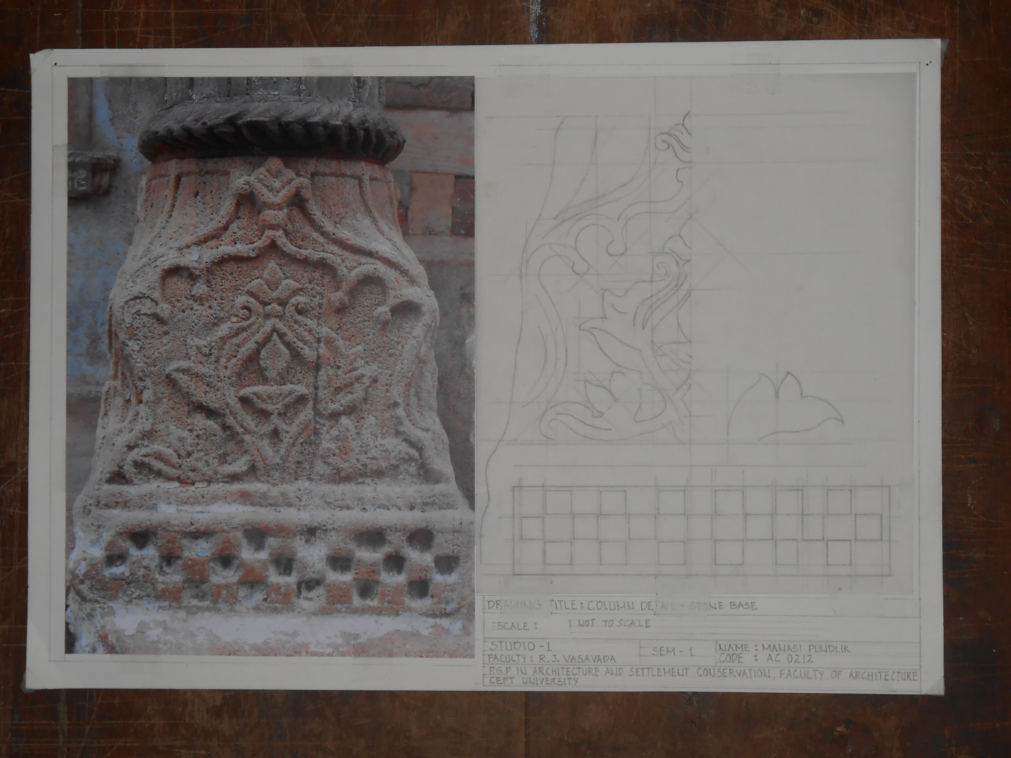 A hand-drawn architectural detail preserved as part of a family and place archive